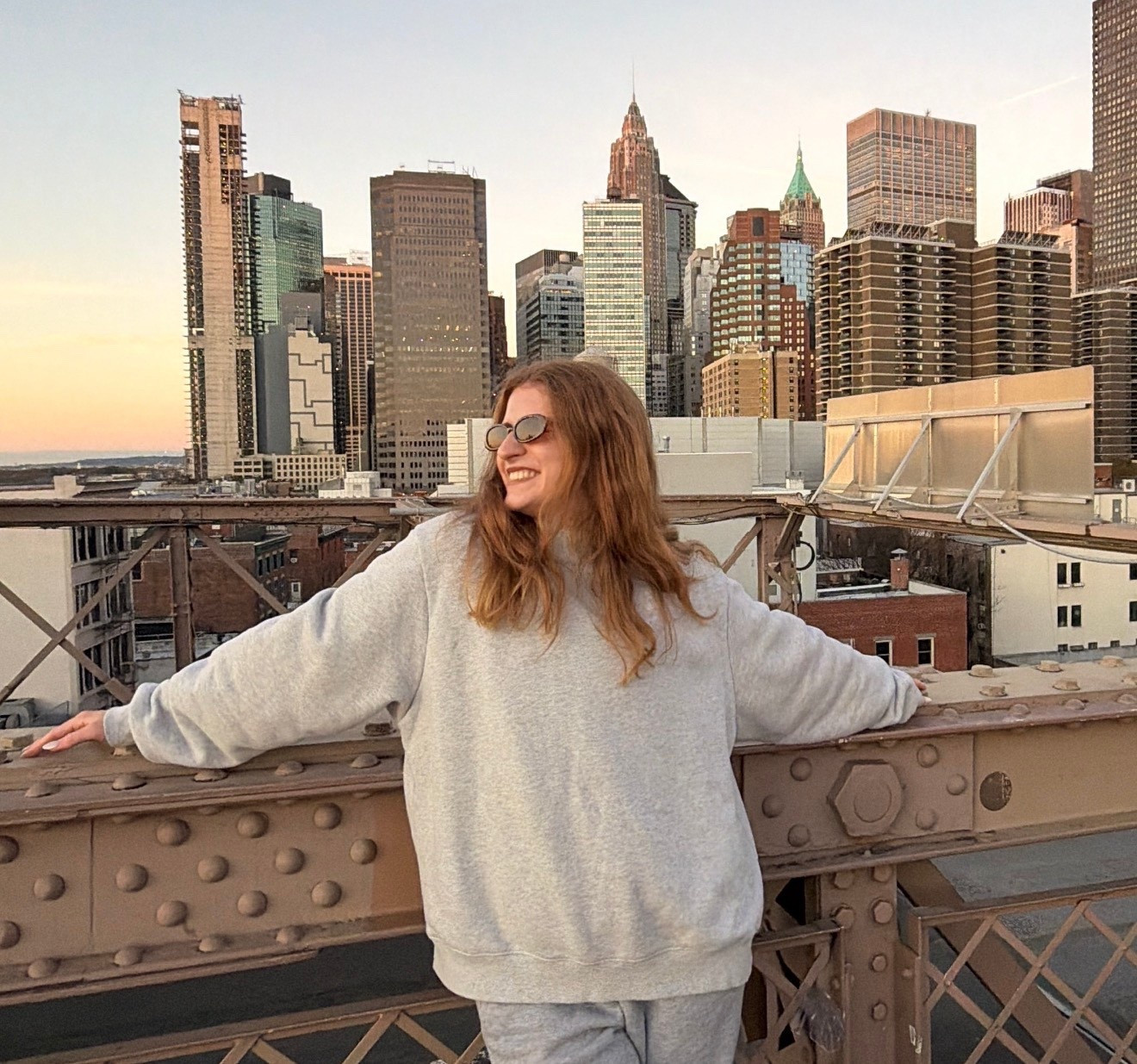 NYC aesthetic sunrise Brooklyn bridge Parke sweat set 