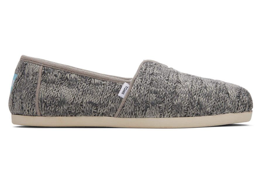 Women's Grey Alpragata Cable Knit Espadrille Slip On Shoe | TOMS | TOMS (US)