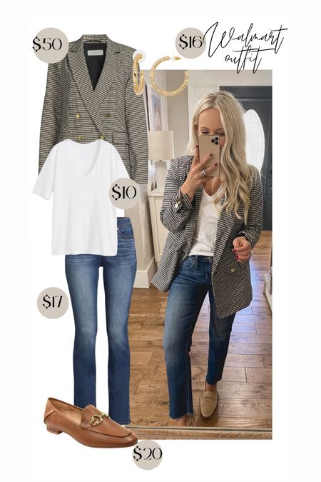 $115 for this entire look! All from Walmart + all items you can turn into other looks, too! Wearing a small in the jacket. Jeans run tts but I had to cut mine at the bottom! 

#LTKshoecrush #LTKstyletip #LTKunder100