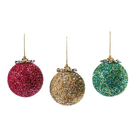 Granny Kitsch Encrusted Ball Ornaments, Set of 3 | MacKenzie-Childs