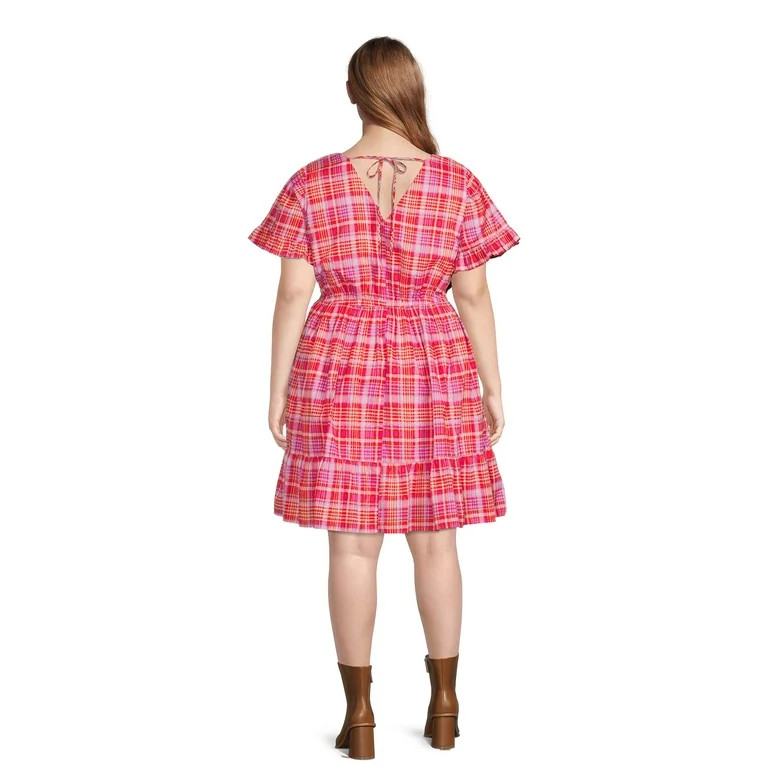 Terra & Sky Women's Ruffled Print Dress | Walmart (US)