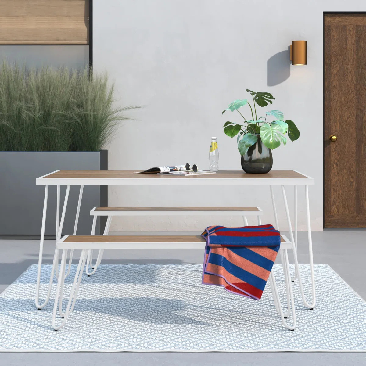 Allie 4 - Person Patio Dining Set with Rectangular Table | Wayfair UK