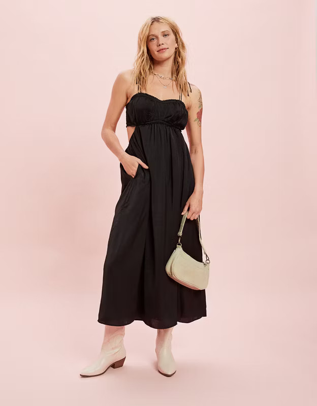 AE Silky Ruched Midi Dress | American Eagle Outfitters (US & CA)
