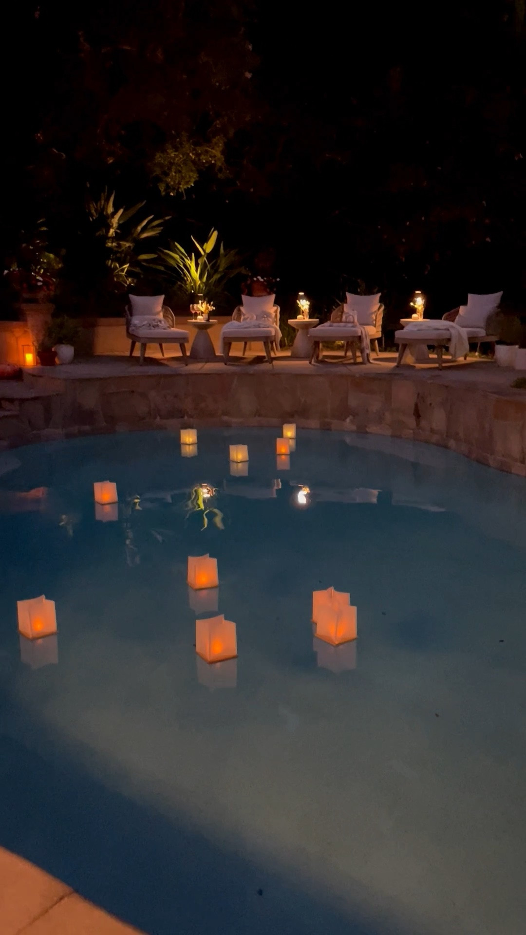 Floating pool candles are perfect for fall nights in the backyard! The perfect view from our new Purple Leaf chaise lounges.

#LTKHome #LTKSeasonal #LTKSaleAlert