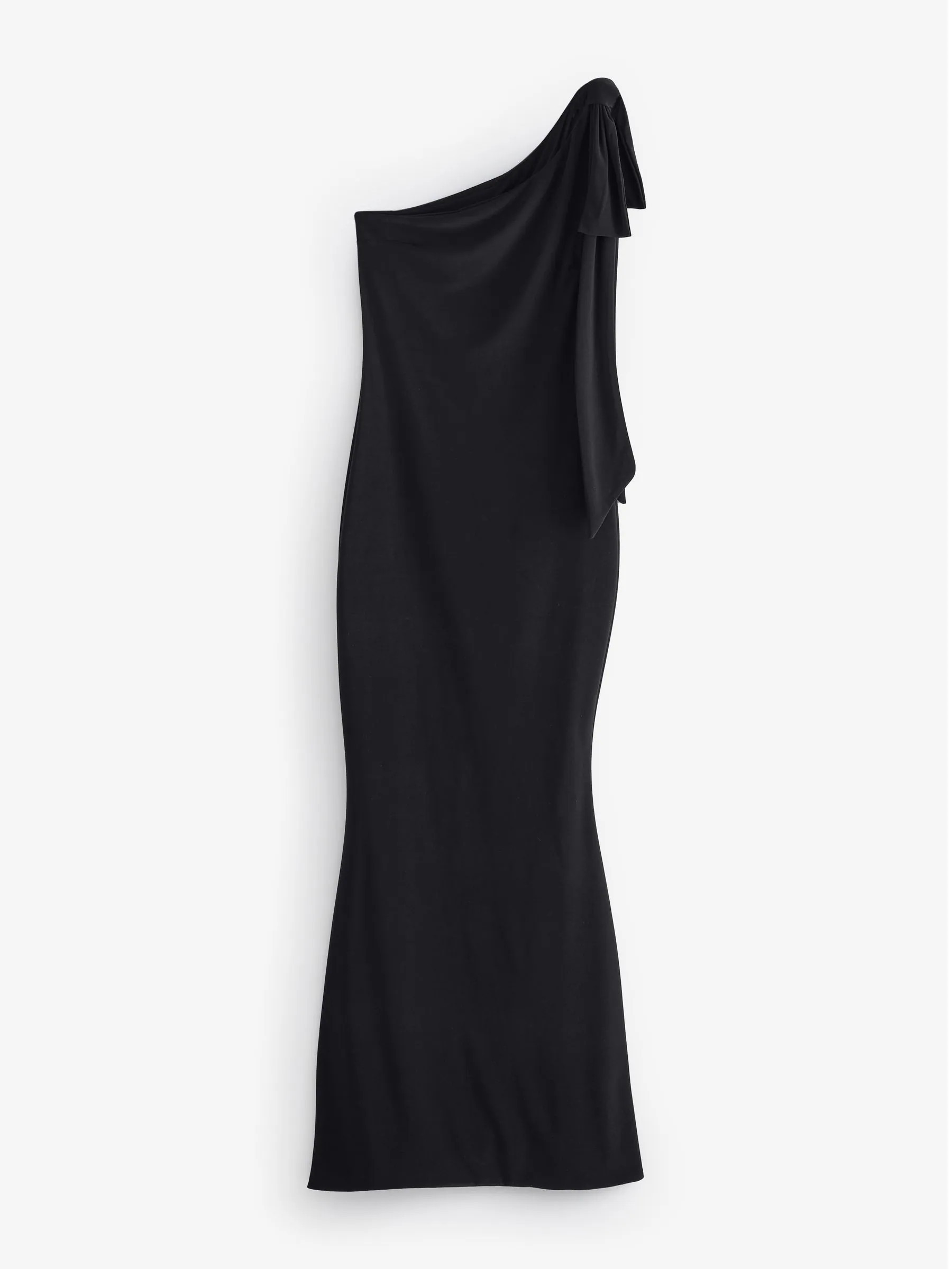 Club L London Club L London Black Donata Asymmetric Maxi Dress With Bow Strap | Next US