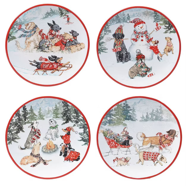 9" 4pk Earthenware Special Delivery Dessert Plates - Certified International | Target