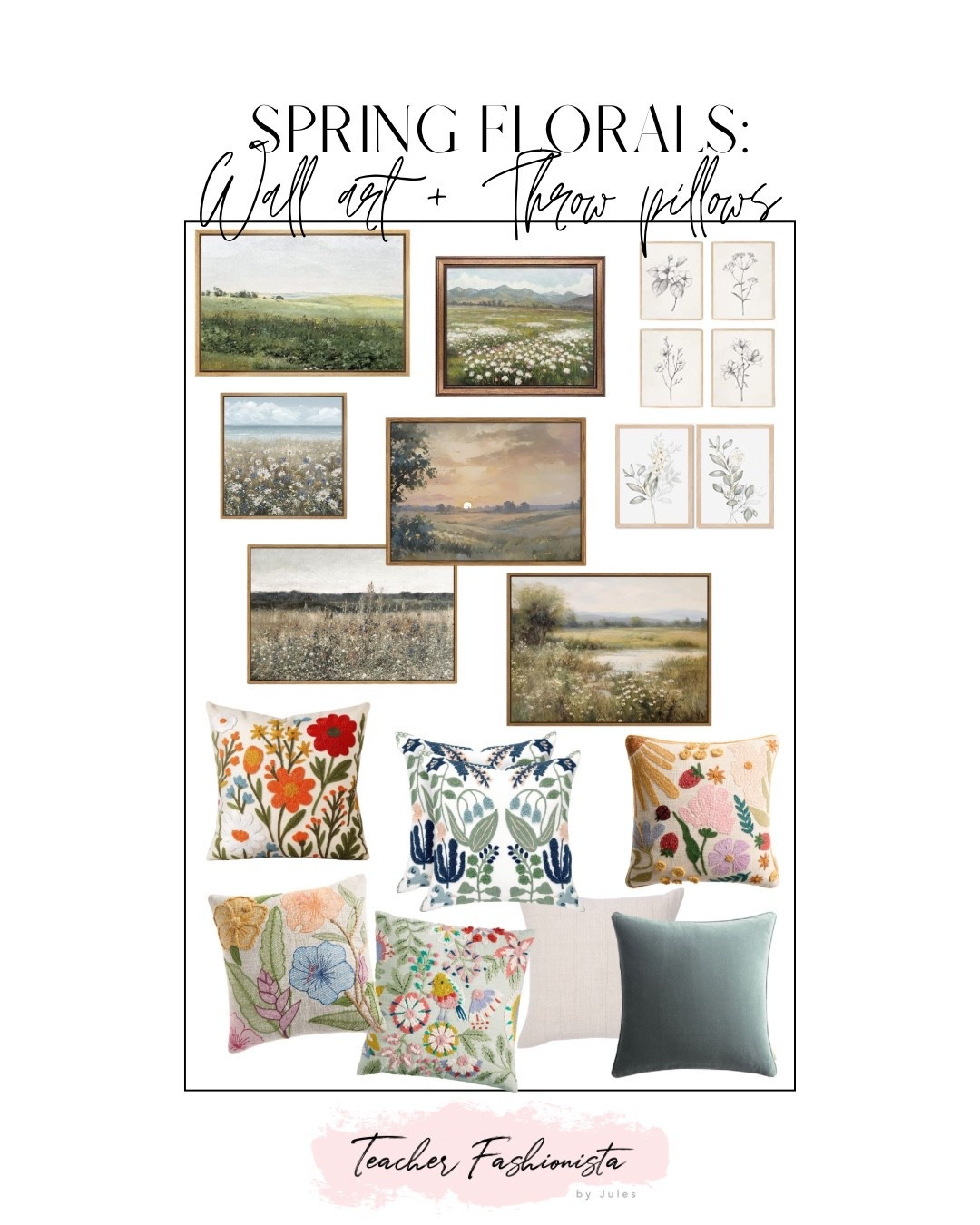 Spring home refresh with floral / landscape wall art and throw pillows.  Change out on your walls or floating shelves. Switch up your seasonal throw pillows for a simple home refresh for spring!

#LTKSeasonal #LTKHome