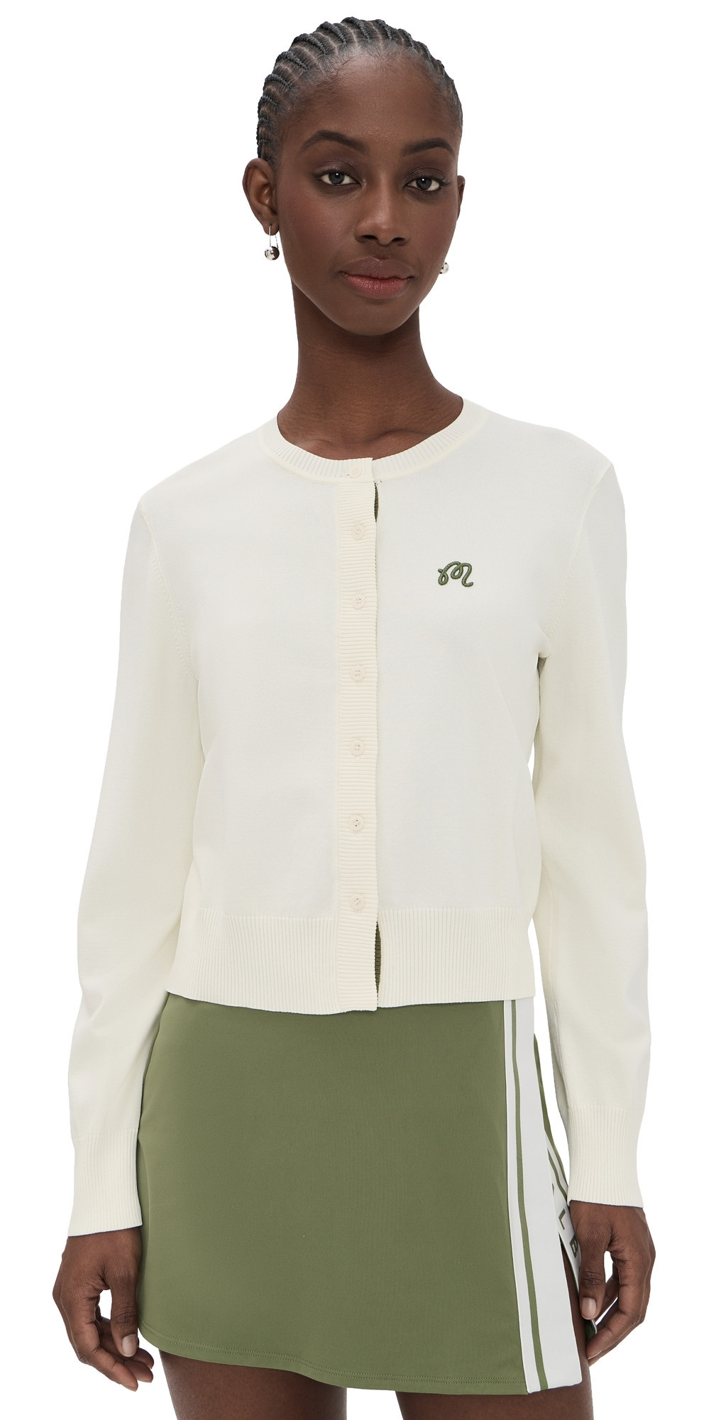 Malbon Maray Cardigan Cream L | Shopbop