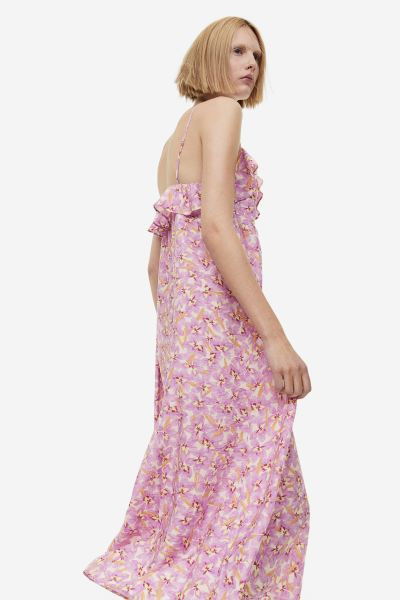 Sleeveless V-neck Dress - Light purple/floral - Ladies | H&M US | H&M (US + CA)