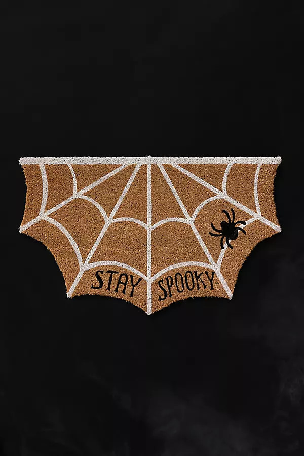 Spiderweb Shaped Coir Printed Doormat | Anthropologie (US)