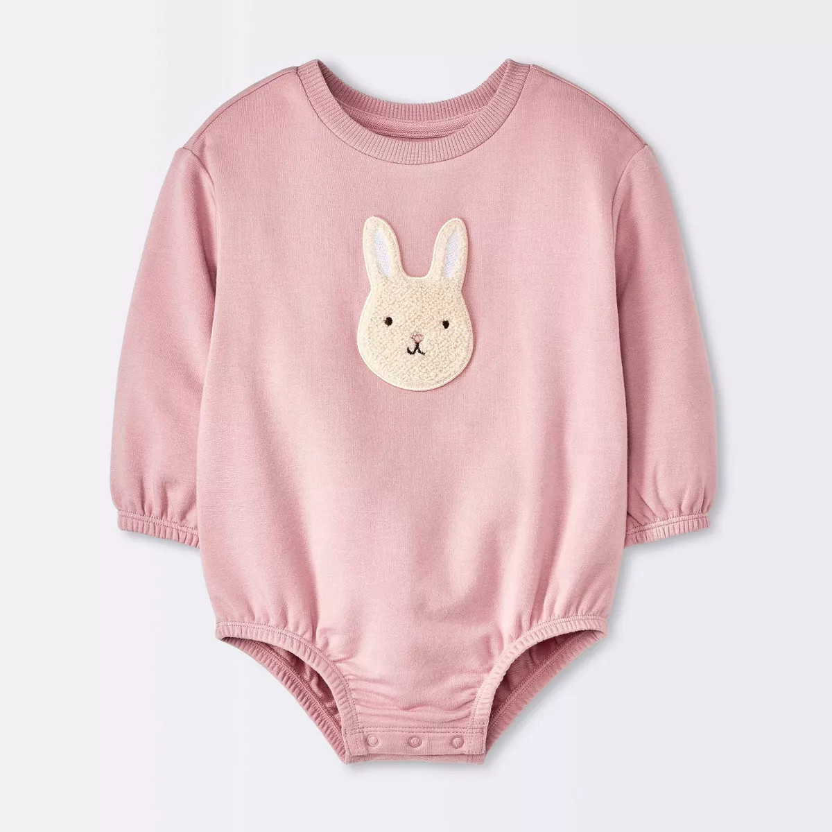Baby Girls' Rose Modal French Terry Bunny Romper - Cloud Island™ Pink | Target