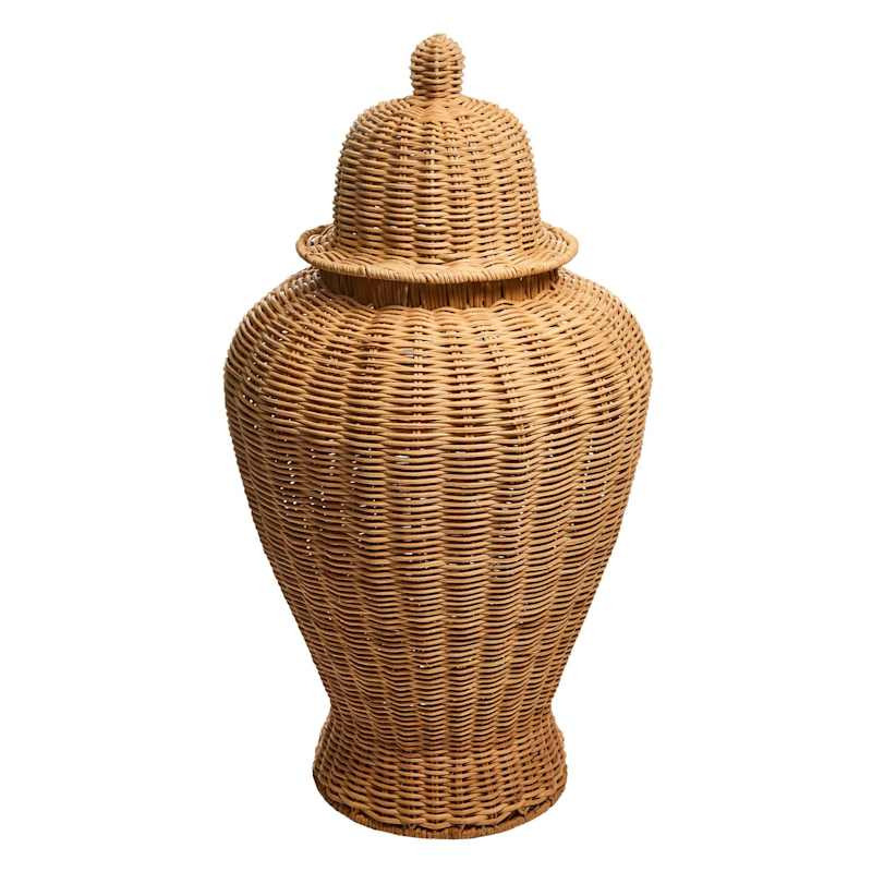 Natural Rattan Ginger Jar, 23" | At Home