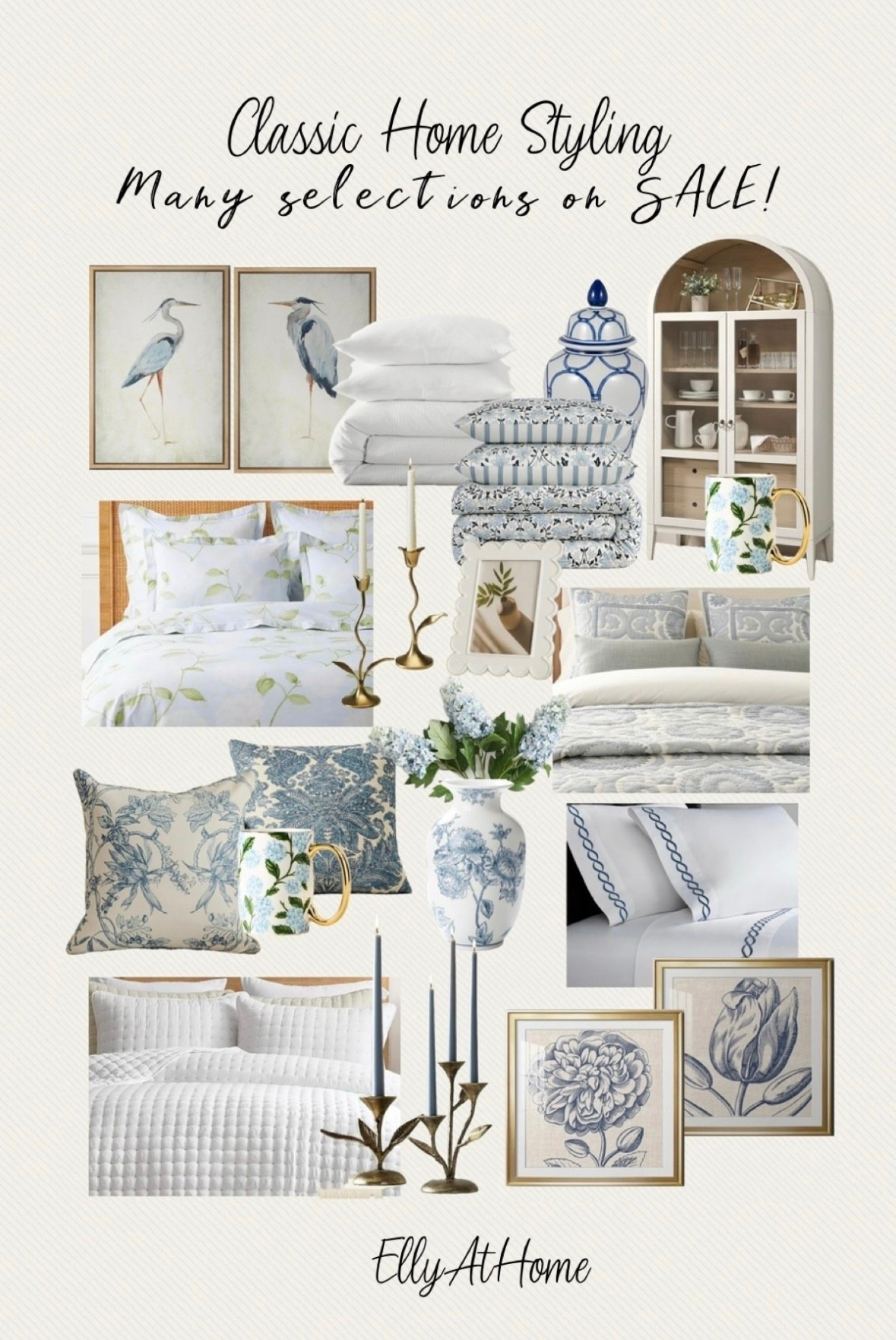 Many selections on sale! Fresh classic home styling!💙🩵🤍 Shop bedding, wall art, sheets, vases, florals, cabinet, candleholders and more spring home decor accessories. Wayfair, Amazon, Pottery Barn, Serena & Lily, Anthropologie. Some selections on sale, free shipping. 

#LTKHome #LTKSaleAlert