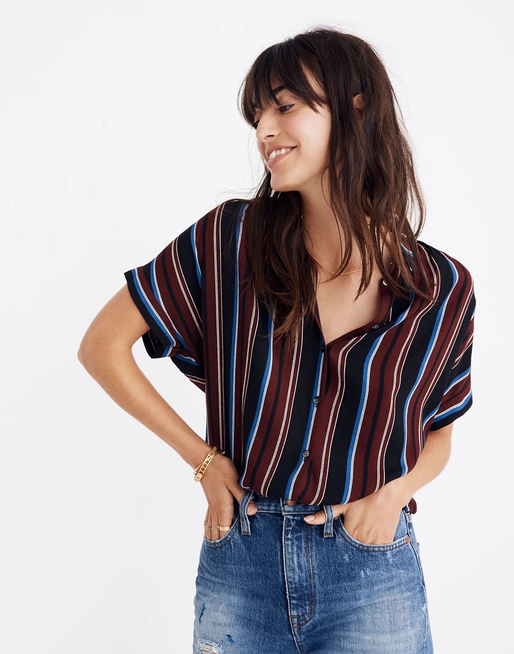 Central Drapey Shirt in Menford Stripe | Madewell