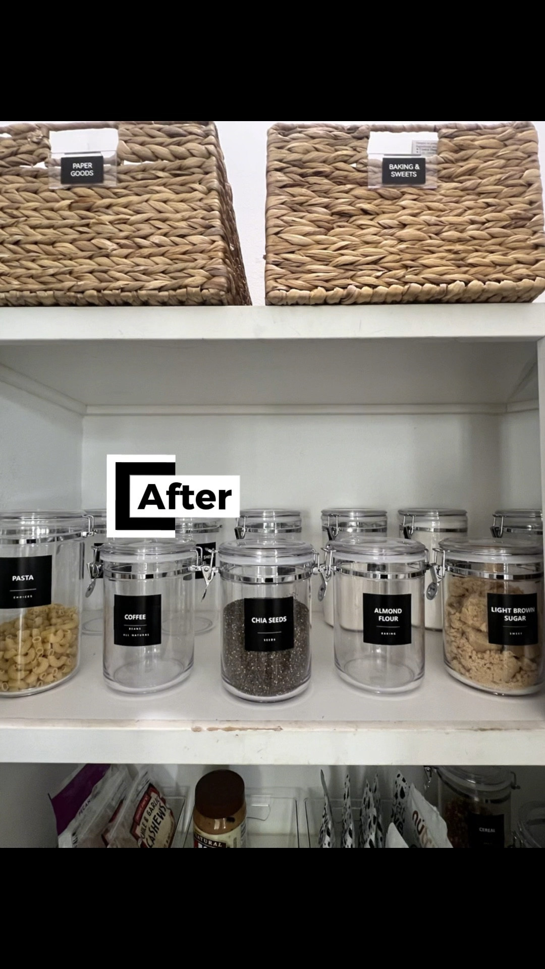 Pantry refresh using a mix of what she already had and a few practical upgrades. We kept her hyacinth baskets that she already invested in, added clear bins for better visibility, used Lazy Susans to make the deeper shelves easier to access, and matched canisters for a cleaner look and better food storage. Linking some of the products we used here.

#LTKmomlife #LTKHome #LTKfoodie