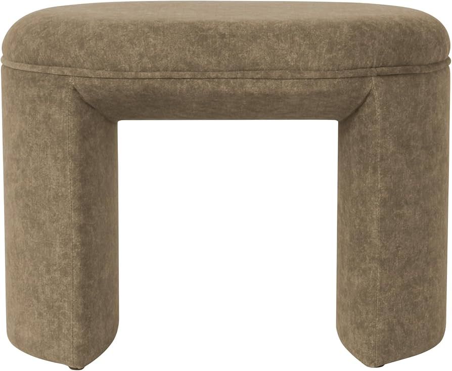 HomePop Quinn Modern Ottoman Home Décor|Ottoman for Living Room & Bedroom - Mocha Velvet | Amazon (US)