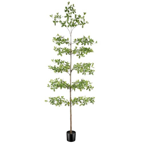 FEELEAD Faux Black Olive Tree 8FT – Tall Artificial Shady Lady Tree with Natural Wood Trunk and Realistic Leaves, Large Fake Tree for Indoor Home and Office Decor | Amazon (US)