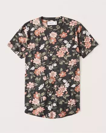 Curved Hem Pattern Tee | Abercrombie & Fitch (US)