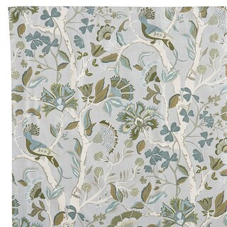 Marin Botanical & Bird Fabric Curtain Drapery Linen Panel | Ballard Designs, Inc.