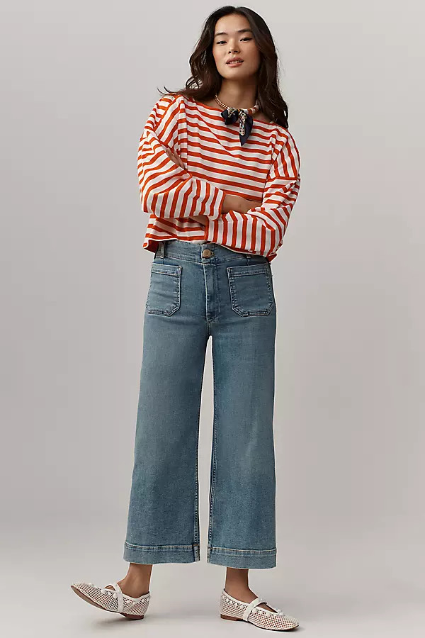 The Colette Crop High-Rise Wide-Leg Jeans by Maeve | Anthropologie (US)