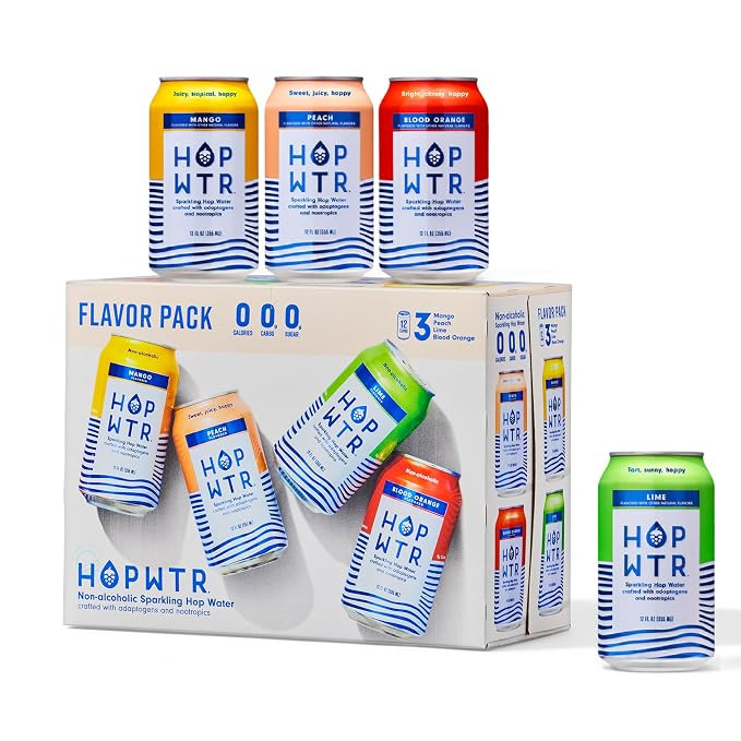 HOPWTR Flavor Pack - Sparkling Hop Water, Sugar Free Non Alcoholic Drinks & NA Beer Alternative, ... | Amazon (US)