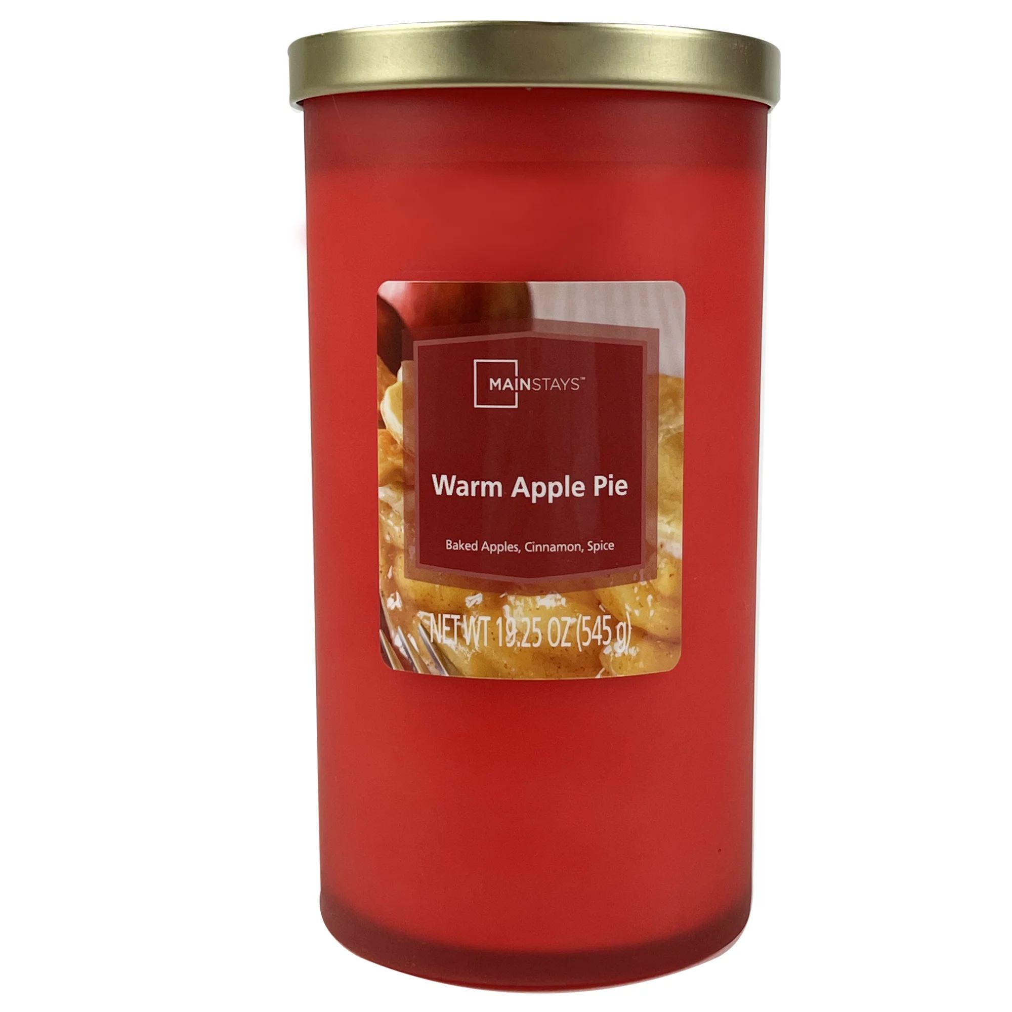 Mainstays Warm Apple Pie Frosted Glass Single-Wick Candle, 19 oz. - Walmart.com | Walmart (US)