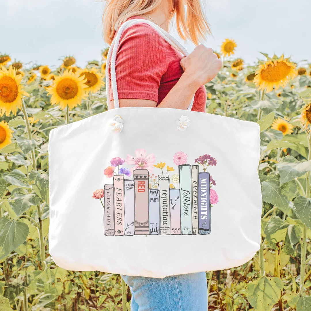 Swiftie Albums as Books Large Tote bag, TS Merch Weekender Bag, Gift for Bride, Bachelorette part... | Etsy (US)