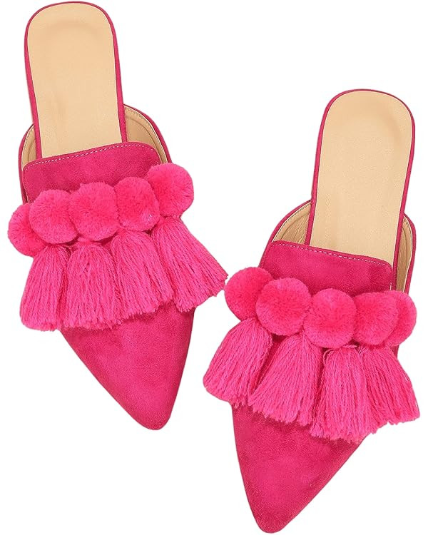 Verdusa Mules for Women 2025 Dress Shoes Slip On Flats Comfortable Pointed Toe Mules Dressy Casua... | Amazon (US)