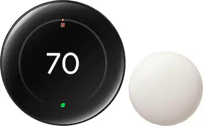 Google - Nest Learning Thermostat (4th gen) with Nest Temperature Sensor (2nd gen) - Polished Obs... | Best Buy U.S.