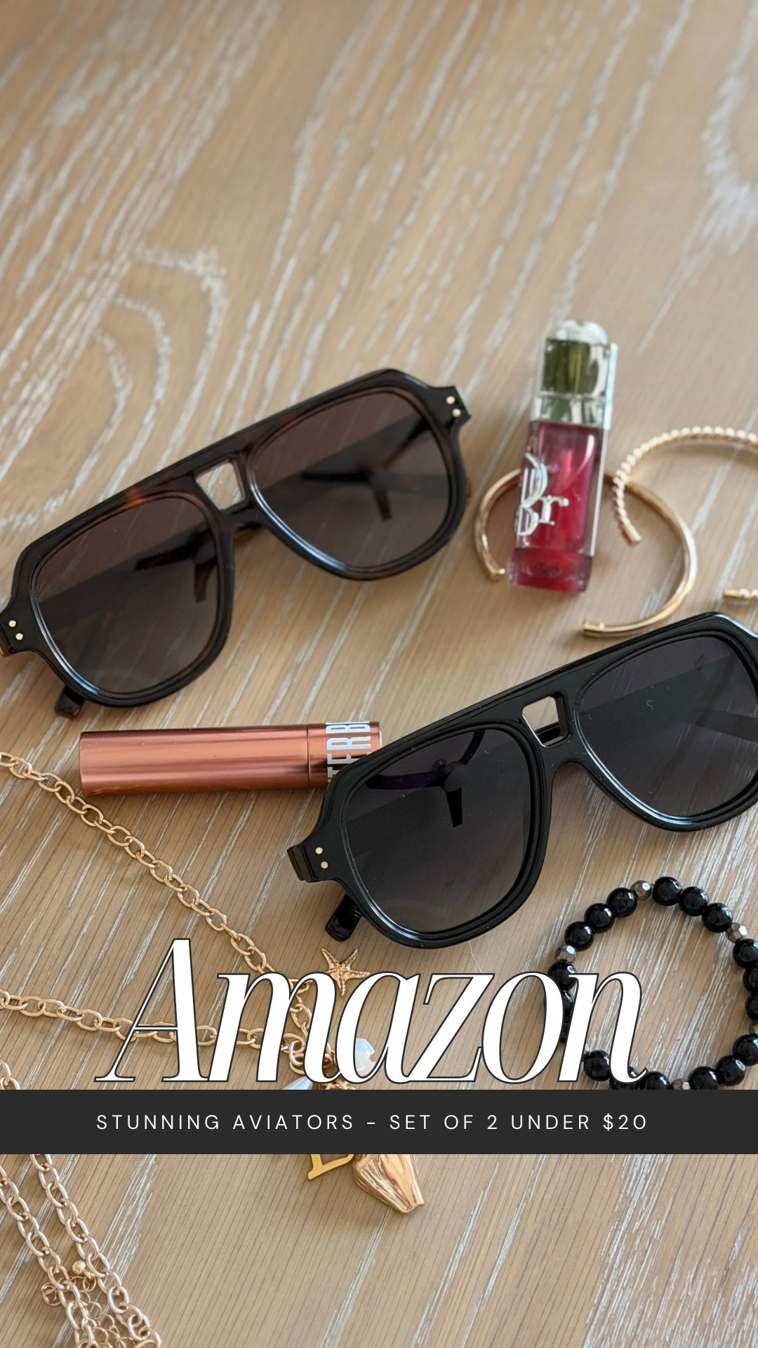 These retro aviator sunglasses from Amazon have been on repeat lately. I’ve been wearing them in so many of my ootd videos and kept getting asked what pair they are — so sharing them here.🖤

They come as a set for under $20 and honestly look so good on. I love the slightly square aviator shape — it gives that cool retro feel but still works with everything.

Good quality, comfortable fit, and the lenses are polarized with UV protection.

Such a great Amazon find. 🕶️

#LTKgrwm #LTKootd #LTKSaleAlert