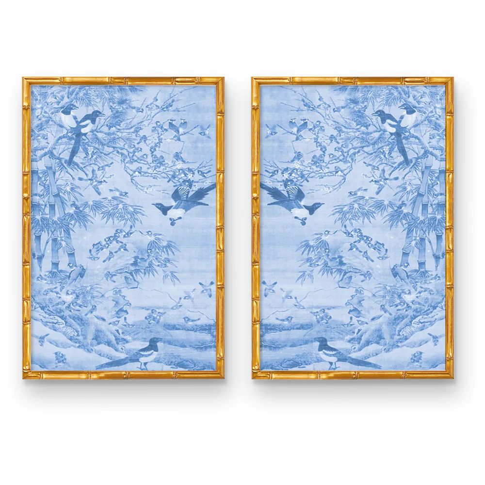 Chinoiserie Vintage Bird Mural Art Print | High-End Wall Art | Urban Garden Prints