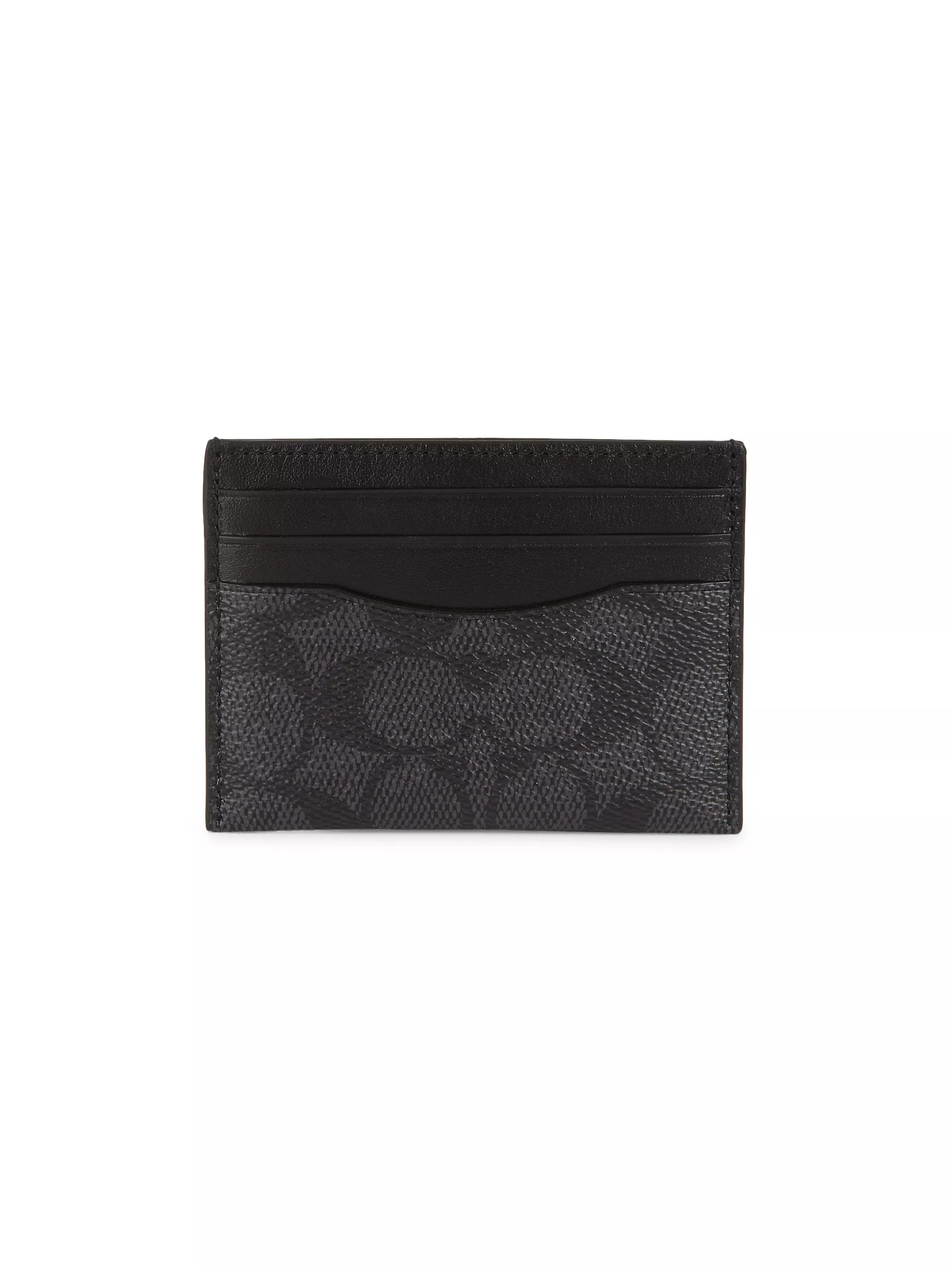 Signature Canvas & Leather Card Case | Saks Fifth Avenue