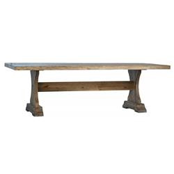 Myca Rustic Lodge Brown Wood Rectangular Dining Table - 96"W | Kathy Kuo Home