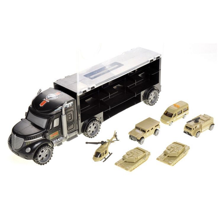 Insten Military Transport Car Carrier Truck with 6 Army Cars, Play Set Toys for Kids | Target