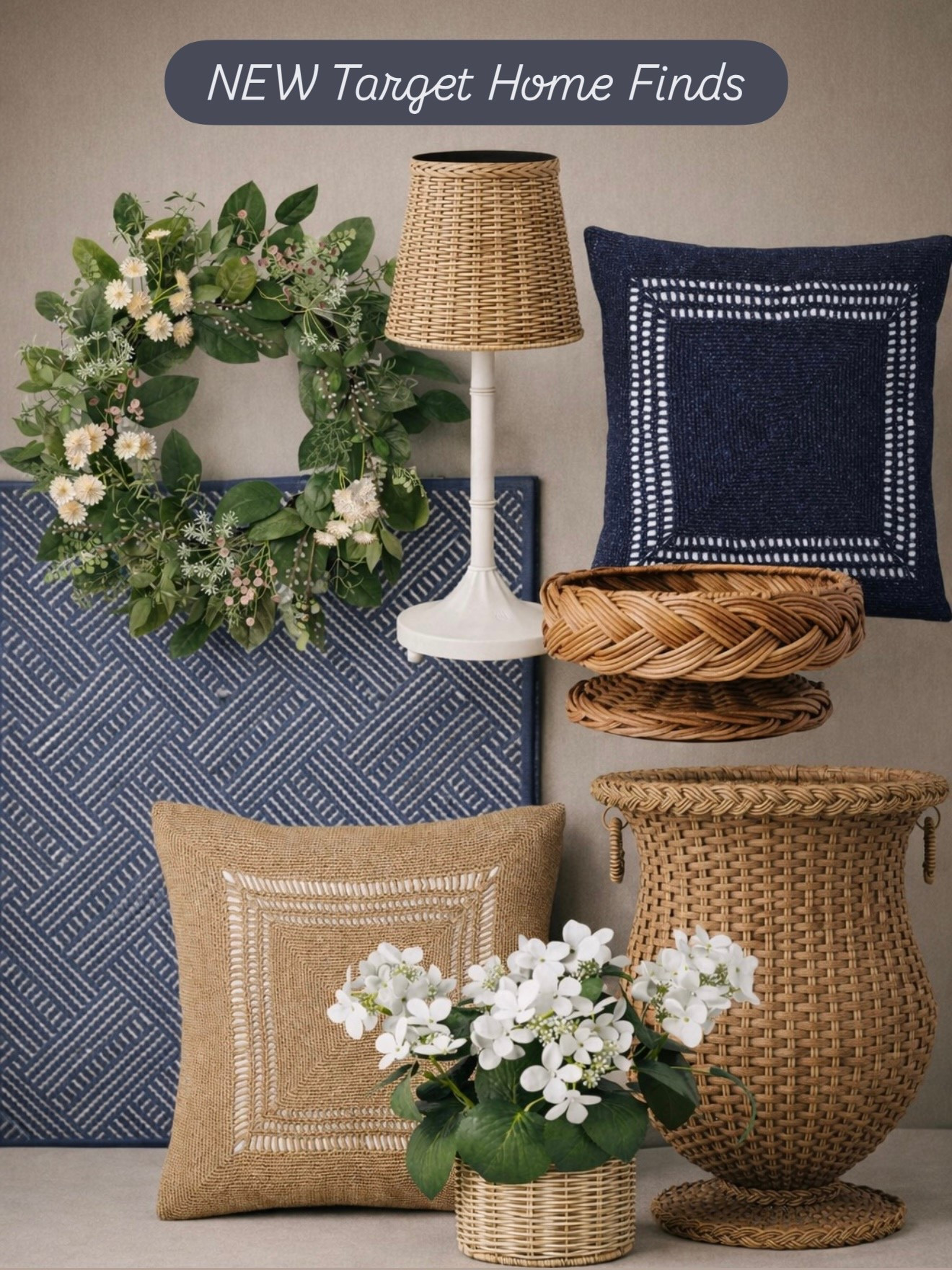 New Target Home Finds You’re Going to Love 🤍

Follow @farmtotablecreations on Instagram for more high-end looks for less 🤎

Tell me why Target keeps dropping the best pieces 😍 The mix of rich navy, warm woven textures, and fresh greenery feels so elevated and timeless. That wreath is perfect for your front door or layered over a mirror, and the baskets + lamp combo brings in that cozy, collected look we all love.

I’m especially loving how these pieces can transition through seasons—just swap a few stems or pillows and you’ve got a whole new vibe 🤍

#targethome #homefinds #neutraldecor #blueandwhite #throwpillows #wickerdecor #homedecor #cozyhome #targetfinds #decorideas #neutralhome #homeinspo #layeredhome #affordabledecor #entrywaydecor

target home | blue decor | neutral home | woven baskets | decorative pillow | wreath decor | table lamp | greenery decor | entryway styling | living room decor | cozy home decor | warm neutral home | layered textures | designer look for less | home styling ideas | interior decor finds | curated home | everyday styling | elegant home | seasonal decor | home accents | texture layering | classic home style | affordable home finds | styled home

#LTKHome #LTKSaleAlert
