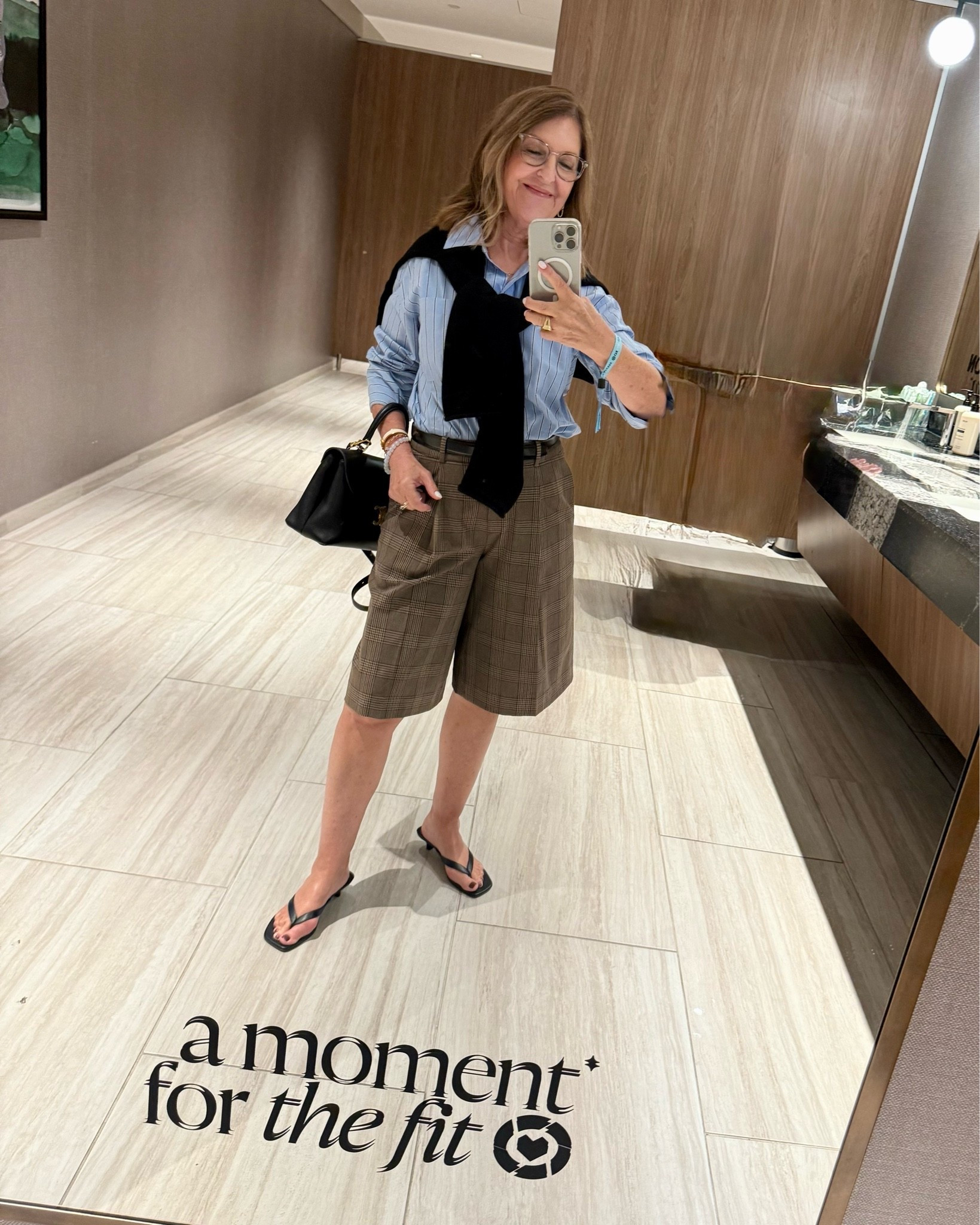 Had to share again. I got so many compliments on these shorts.  I'm going to wear them with tall boots when the weather is cooler. 

They run tts. I'm wearing
size 2. For a slouchy fit, size up.

#LTKootd #LTKOver40 #LTKPetite