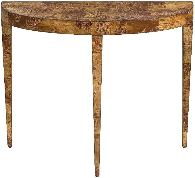 BOWERY HILL Mid-Century Wooden Traditional Burl Console Table - Brown | Amazon (US)