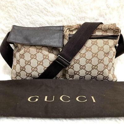 GUCCI GG Bum Bag Waist Pouch 28566 Shoulder Belt bag Brown With scratches  | eBay | eBay US