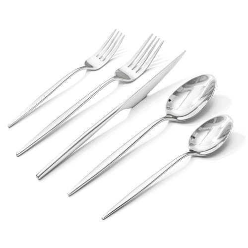 KINGSTONE Silverware Set, 40-Piece Flatware Set Cutlery Set Premium 18/10 Stainless Steel, Tableware Include Forks Knives Spoons for Home Kitchen Restaurant Wedding, Dishwasher Safe | Amazon (US)