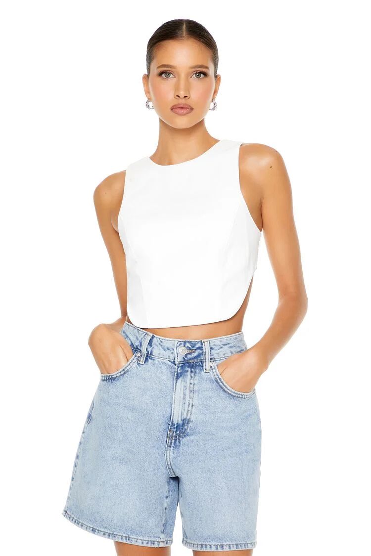 Twill Curved-Hem Crop Top | Forever 21