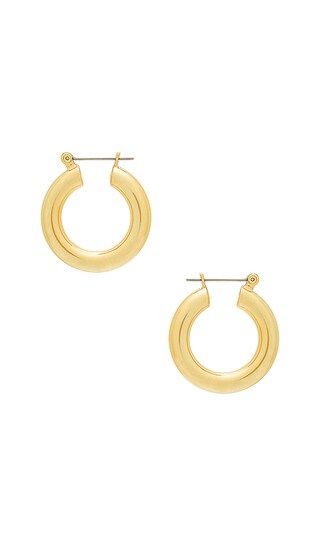 The Baby Amalfi Tube Hoops in 14K Antique Gold | Revolve Clothing (Global)