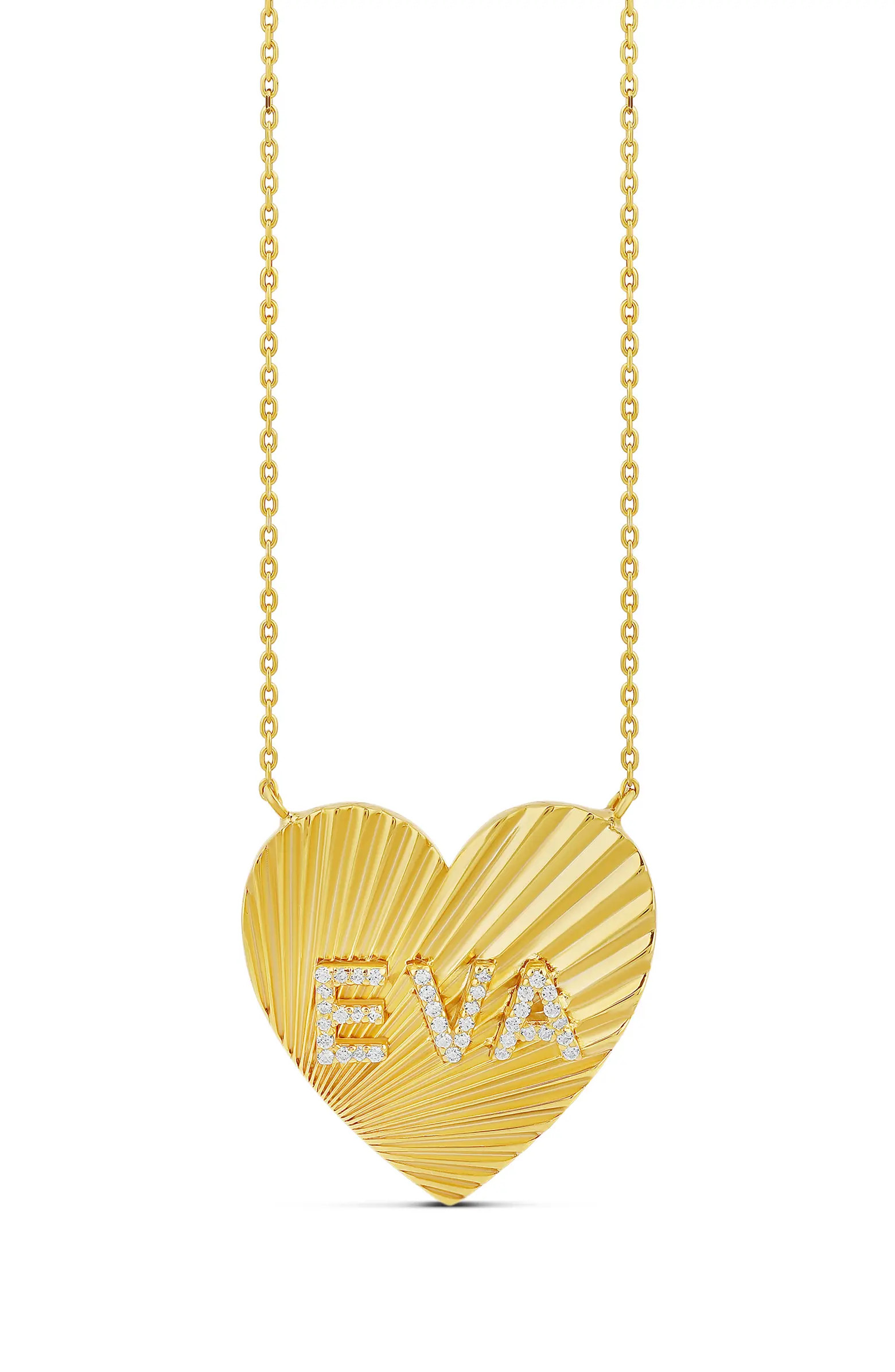 Fluted Heart Initial Pendant Necklace | Nordstrom