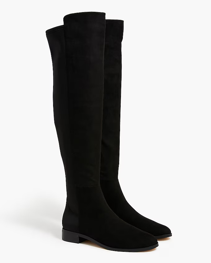 Sueded knee-high boots with stretch | J.Crew Factory