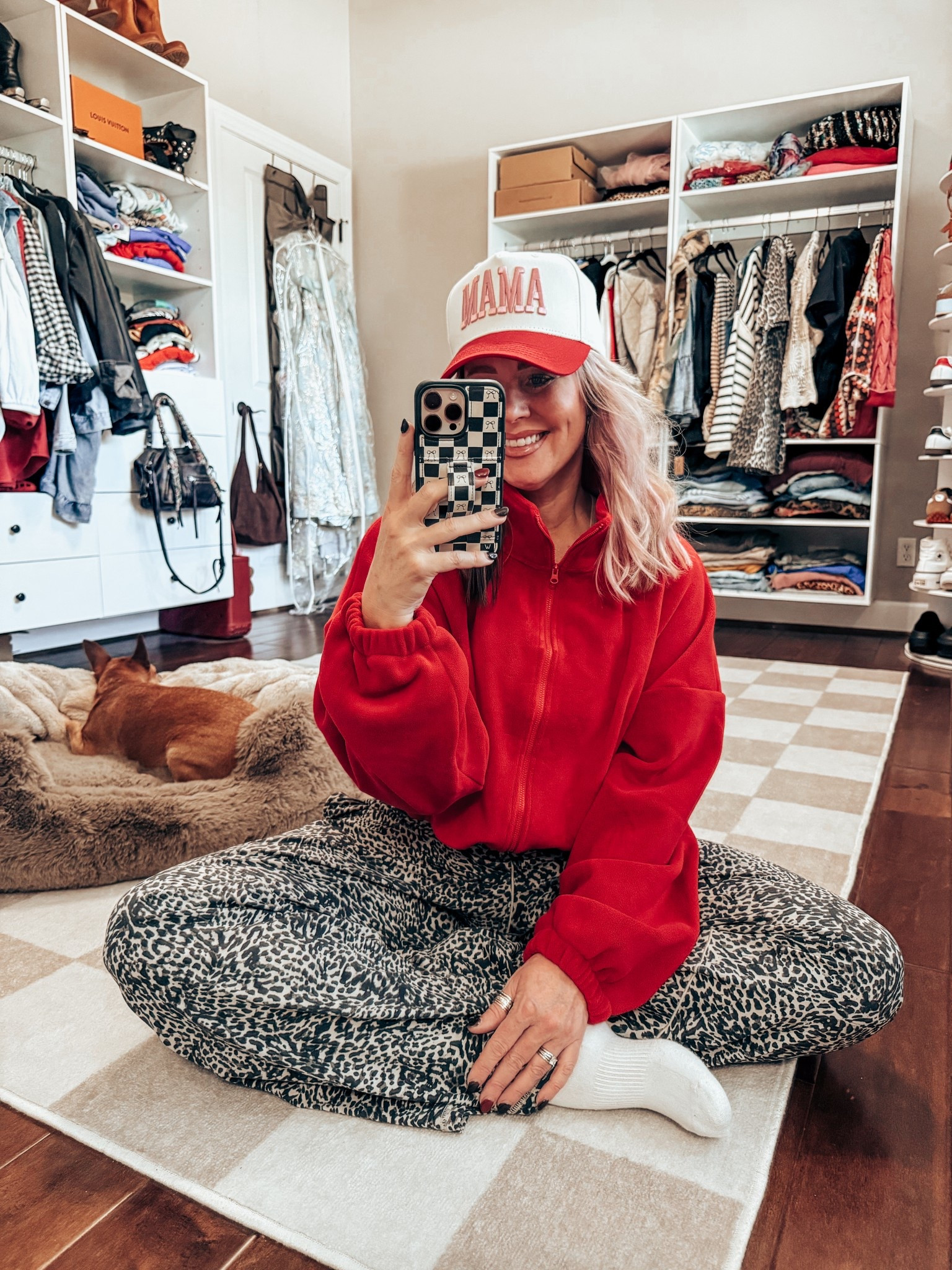 These pants from Aerie are the comfiest and cutest! They also come in solid colors too! This zip up fleece is so cozy and a perfect light layer for fall! Wear over a tee/tank or zip up like it have here. It also has a cinch waist. 
Save on my hat with code MANDIE15 


#LTKOver40 #LTKFindsUnder50 #LTKStyleTip