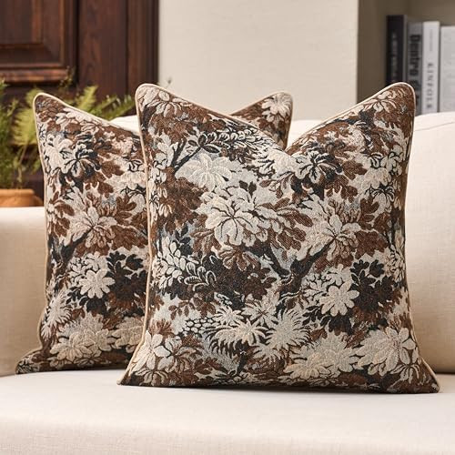 Vintage Floral Throw Pillow Covers 20x20 Inch Set of 2 Modern Farmhouse Cushion Covers Cottagecor... | Amazon (US)