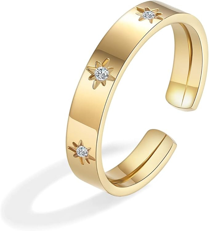 Chrishine Life Dainty Rings for Women Teen Girls Stackable Rings Set Eternity Wedding Band Lovely... | Amazon (US)