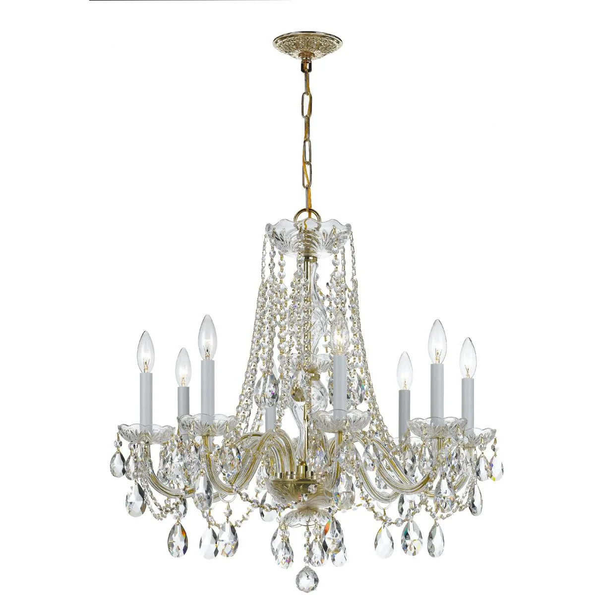 Crystorama Traditional Crystal 8 -Light Polished Gold Crystal Metal Chandelier one_size | 1138-PB-CL-MWP | Lowe's