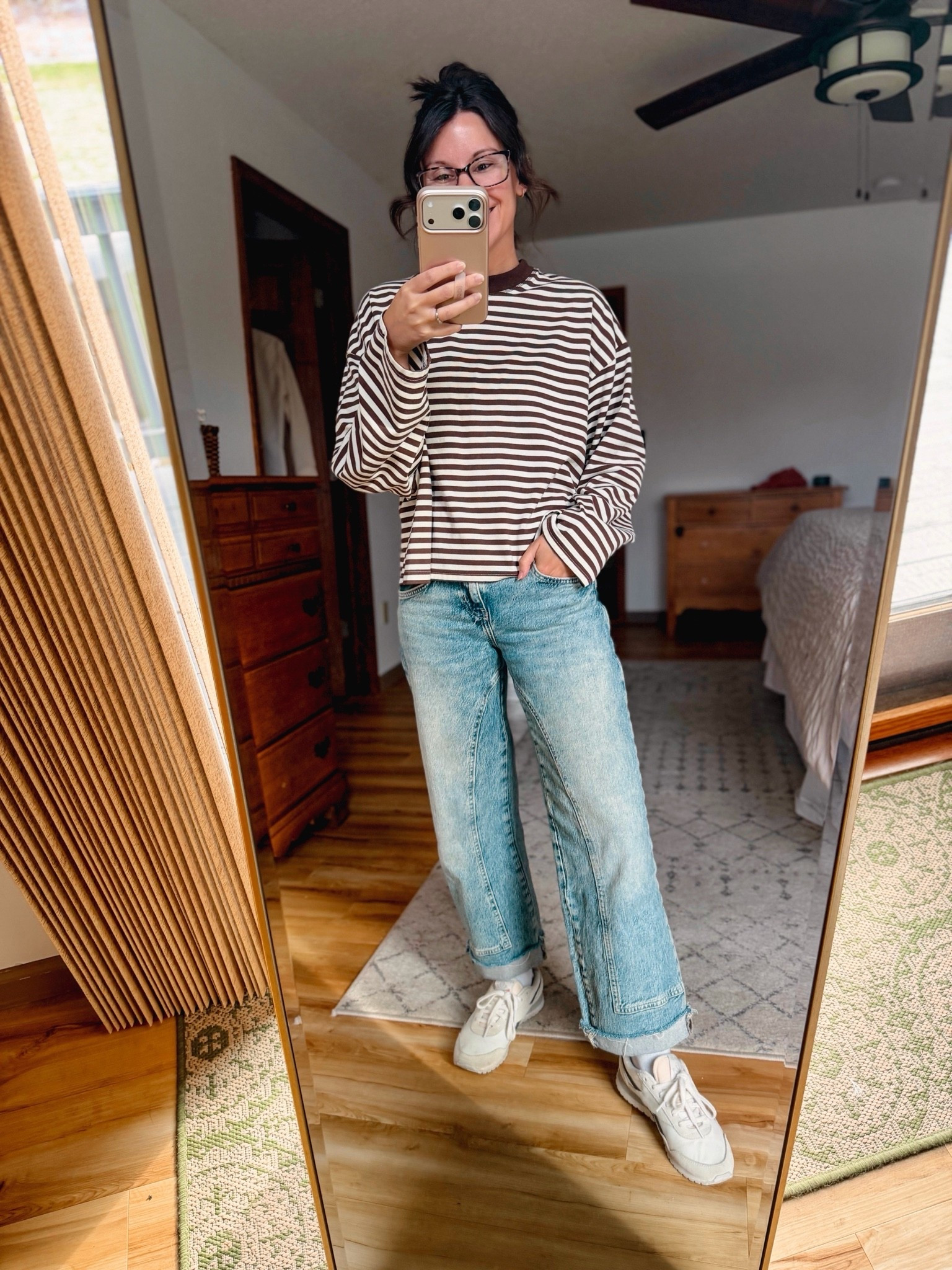 xs in my top and 24 in mantra wash in my jeans. My sneakers are size 6.5.

#LTKPetite #LTKSeasonal #LTKootd