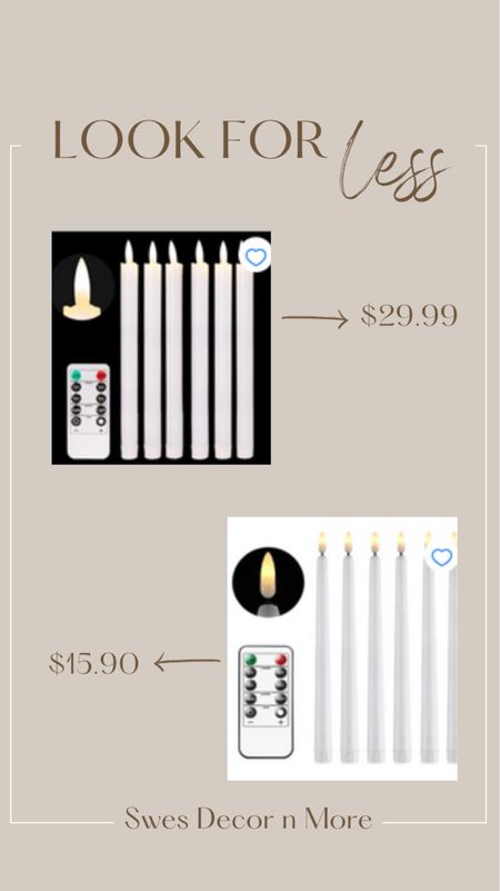 Look for less...flame less tapered candles

#LTKHoliday #LTKGiftGuide #LTKhome