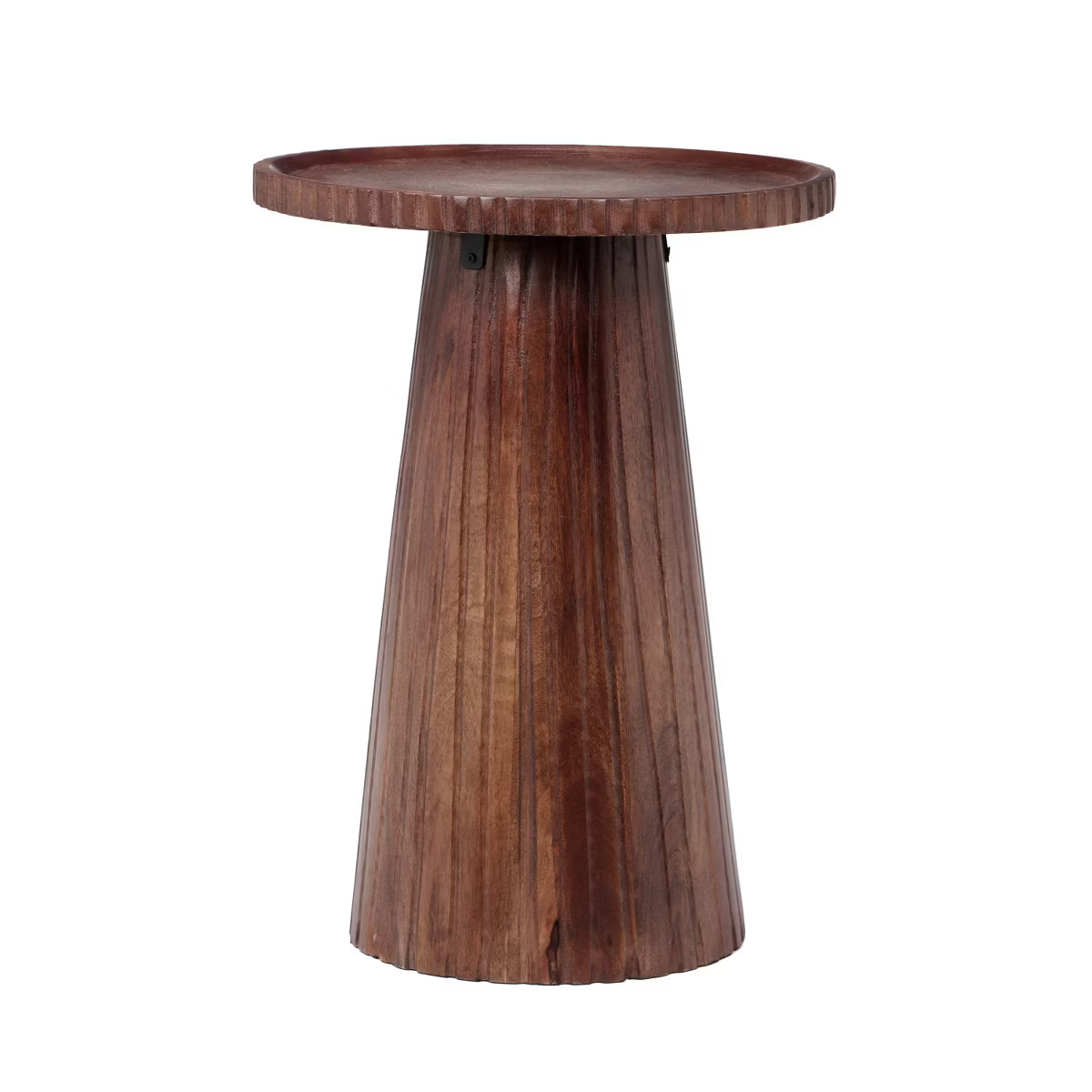 Christopher Knight Home Thalass 22" Pedestal Mango Wood Round End Table, Walnut | Target